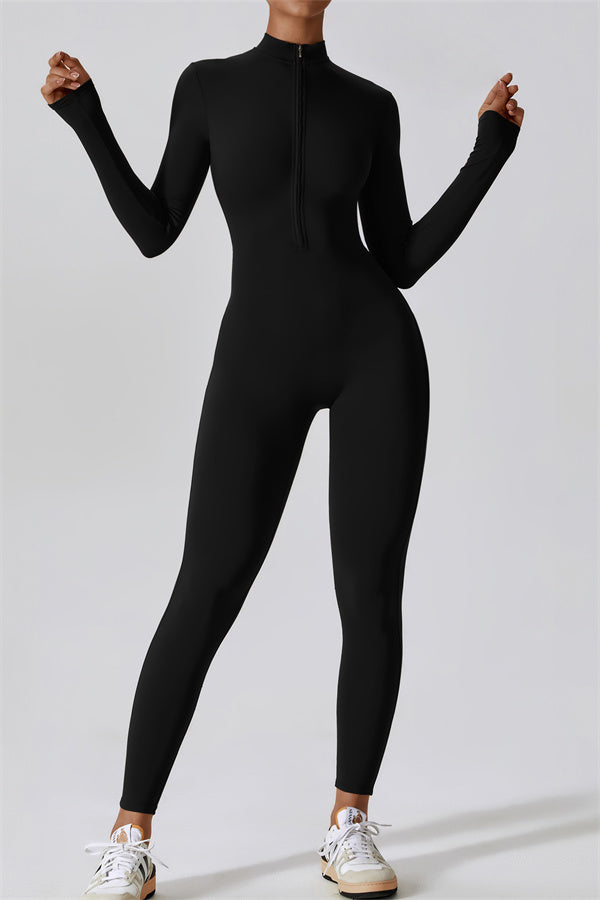 Seamless Half-Zip Jumpsuit