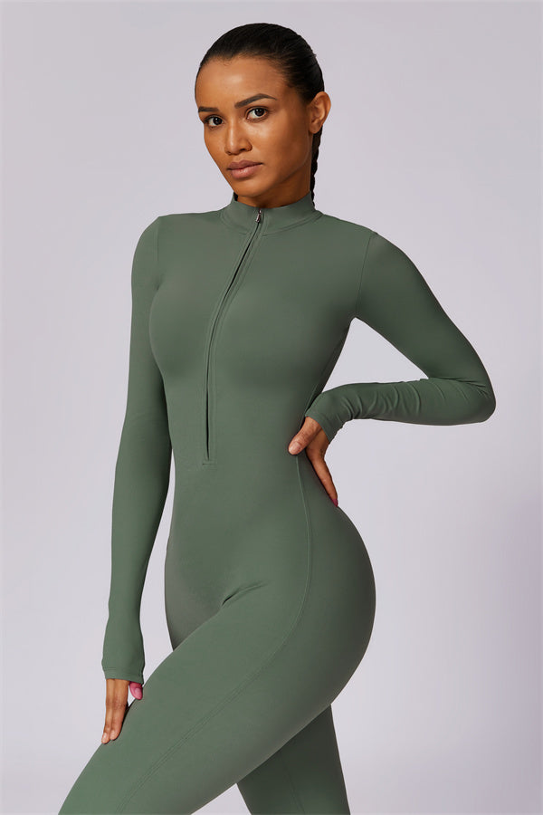 Seamless Half-Zip Jumpsuit