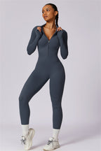 Seamless Half-Zip Jumpsuit