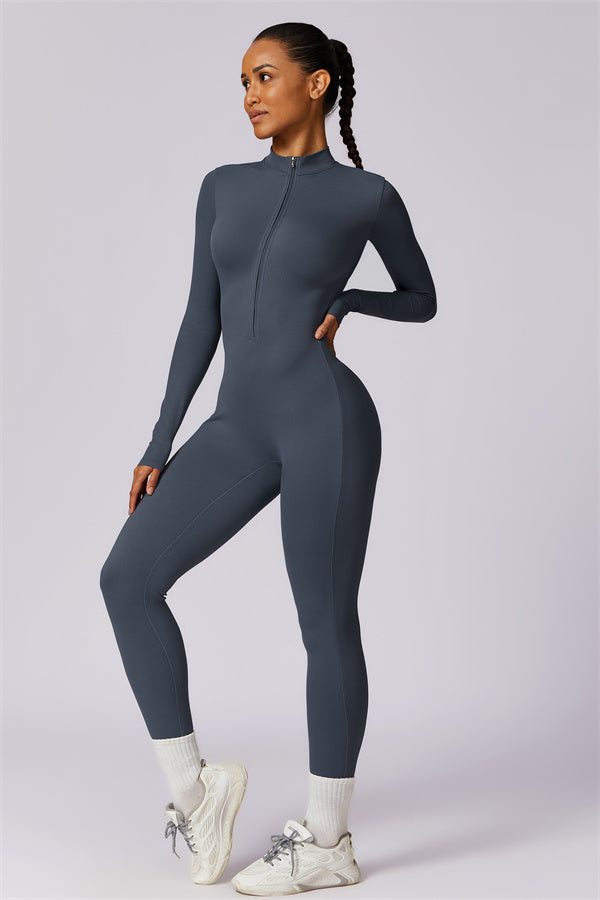 Seamless Half-Zip Jumpsuit