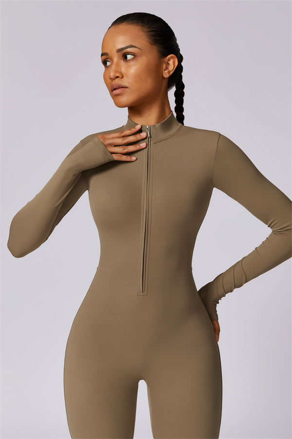 Seamless Half-Zip Jumpsuit