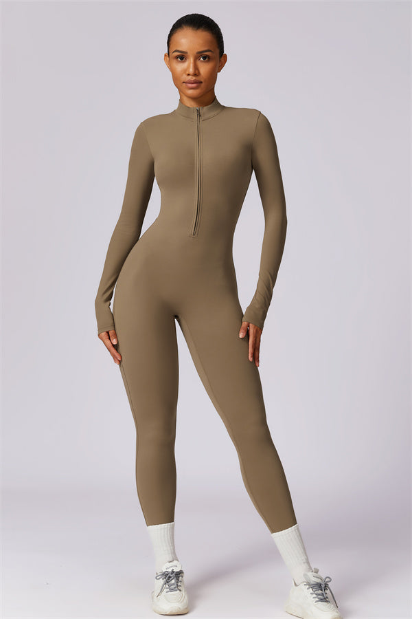 Seamless Half-Zip Jumpsuit