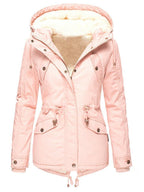 Hooded lined winter jacket in pink