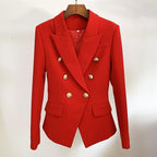 Tailored double breasted gold button blazer