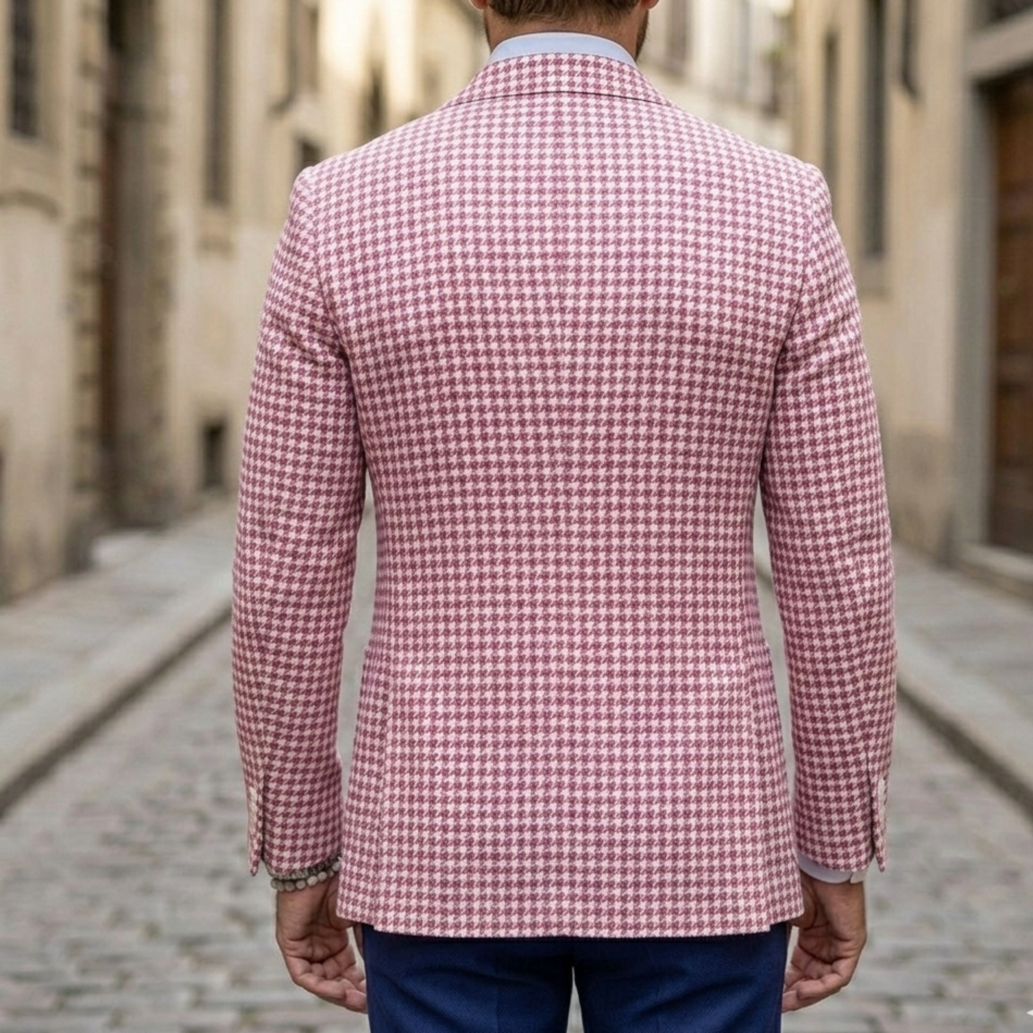 Men's Check Blazer Slim Fit Jacket