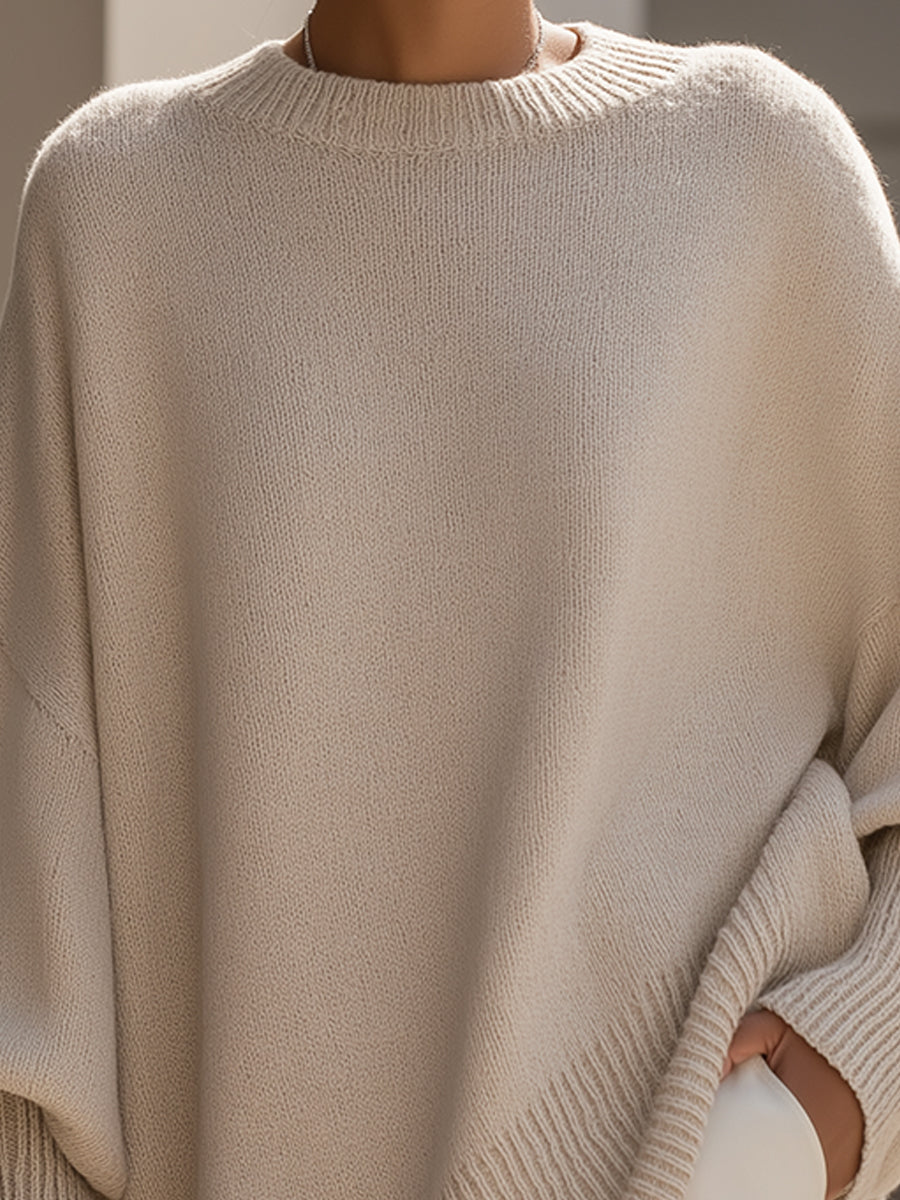 Oversized Batwing Knit Sweater