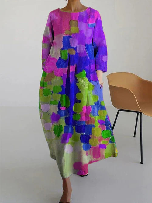 Antonella Robe Fleurie – Robe d'été légère en 100% coton avec un imprimé romantique et une coupe confortable