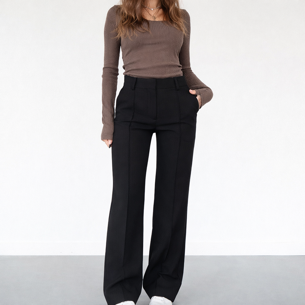 High-Waist Wide-Leg Pantalon