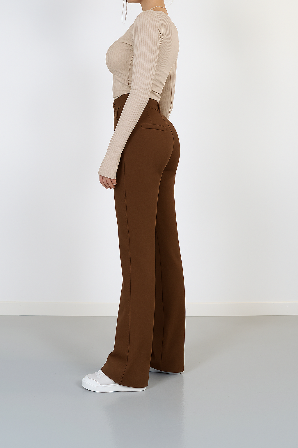 High-Waist Wide-Leg Pantalon
