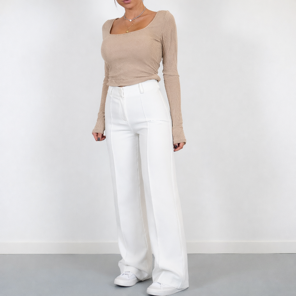 High-Waist Wide-Leg Pantalon