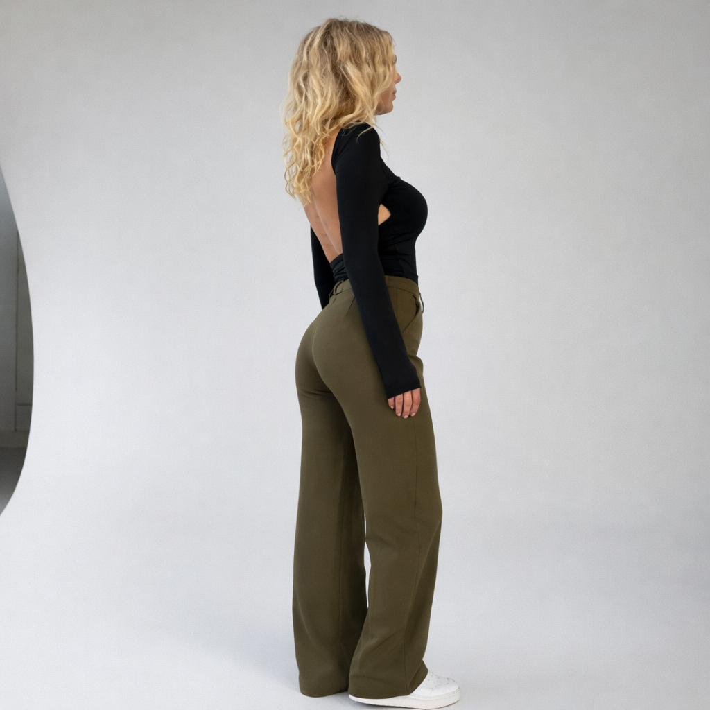 High-Waist Wide-Leg Pantalon