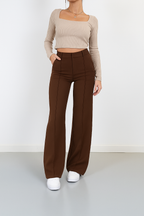 High-Waist Wide-Leg Pantalon