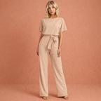 Women's Two Piece Wide Leg Trouser Set