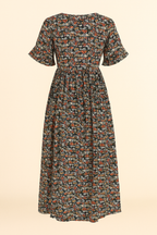 Floral Midi Dress Women Relaxed Fit