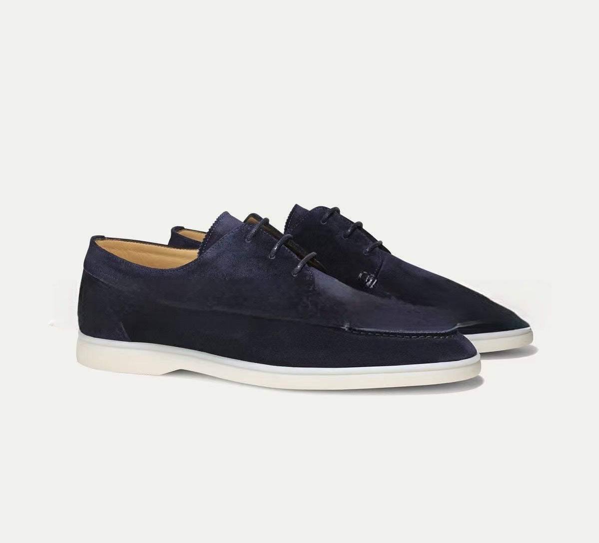 Suede Loafers Men Lace Up