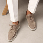 Suede Loafers Men Lace Up
