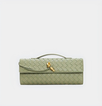 Woven Leather Crossbody Bag with Top Handle