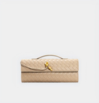 Woven Leather Crossbody Bag with Top Handle