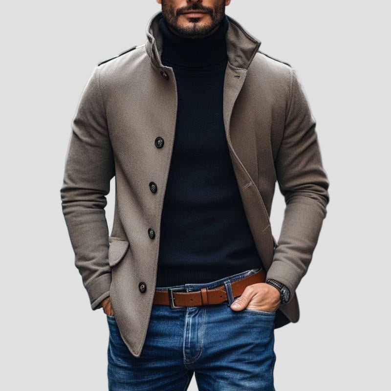 Men's Wool Blend Short Coat Casual Fit