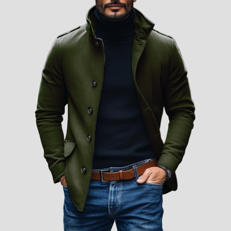 Men's Wool Blend Short Coat Casual Fit