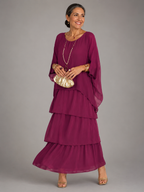 Elegant flowing maxi dress in purple