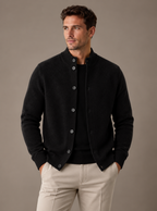 Cashmere cardigan sweater with ribbed cuffs