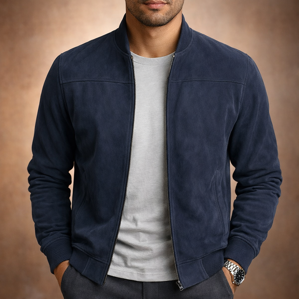 Suede Bomber Jacket Men
