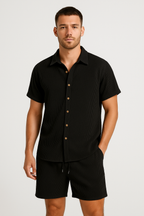 Men's Two-Piece Casual Ribbed Summer Set