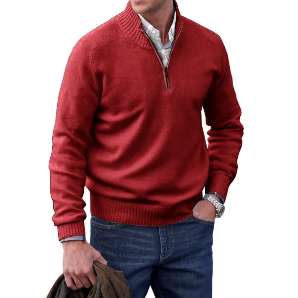 Cashmere Zip Neck Sweater