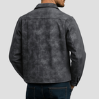 Faux Leather Jacket With Zipper Front
