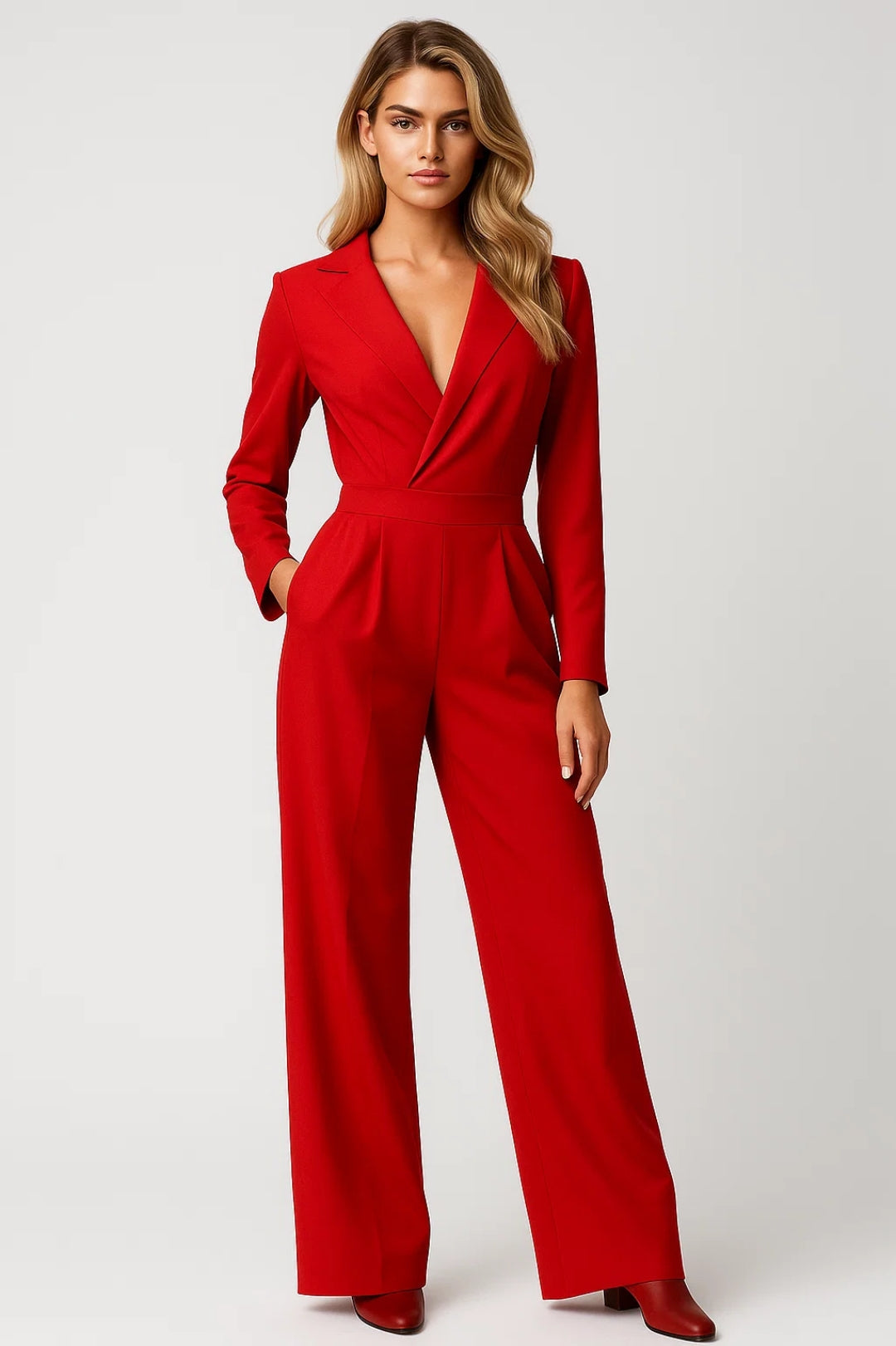 Long Sleeve Wide-Leg Jumpsuit