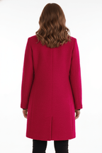Women's tailored wool overcoat with stand collar