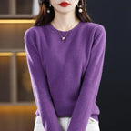 Women's adorable oversized knit sweater for fall and winter in purple