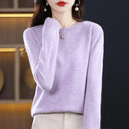 Women's adorable oversized knit sweater for fall and winter in lilac