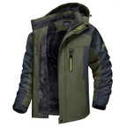 Waterproof fleece lined hooded winter parka in green