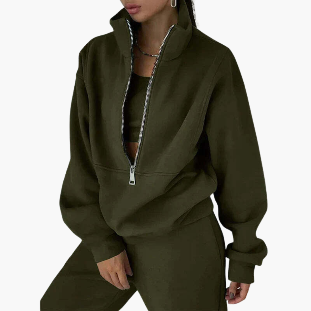 Women's Half Zip Sweatshirt and Jogger Set