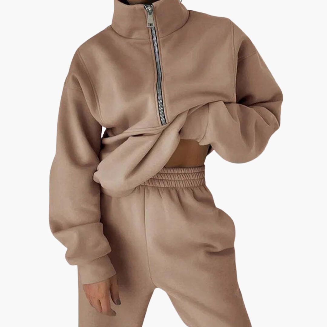 Women's Half Zip Sweatshirt and Jogger Set
