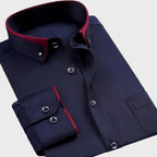 Slim Fit Two-Tone Collar Shirt Long Sleeve