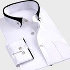 Slim Fit Two-Tone Collar Shirt Long Sleeve