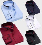 Slim Fit Two-Tone Collar Shirt Long Sleeve