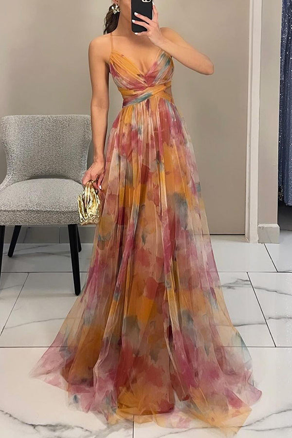 Floral Print Summer Dress Long Flowing Silhouette 5