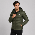 Quilted hooded full-zip jacket