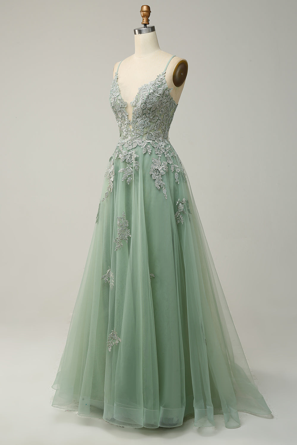 Ball Gown Lace Appliqué Floor-Length Formal Gown
