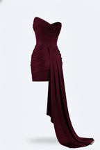 Asymmetric Drape Corset Mini Dress