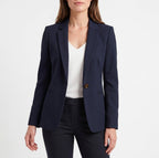 Women's tailored single breasted blazer in dark blue