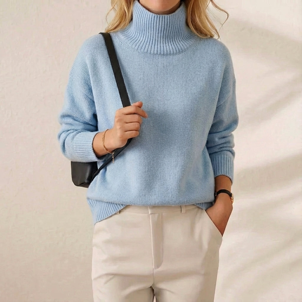 Lightweight knit turtleneck sweater in s