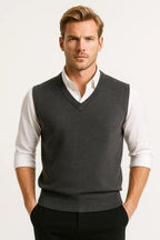 Classic V-Neck Knit Vest for Men