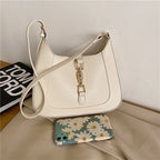 Vegan leather baguette shoulder bag
