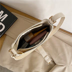 Vegan leather baguette shoulder bag