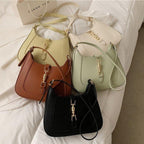 Vegan leather baguette shoulder bag
